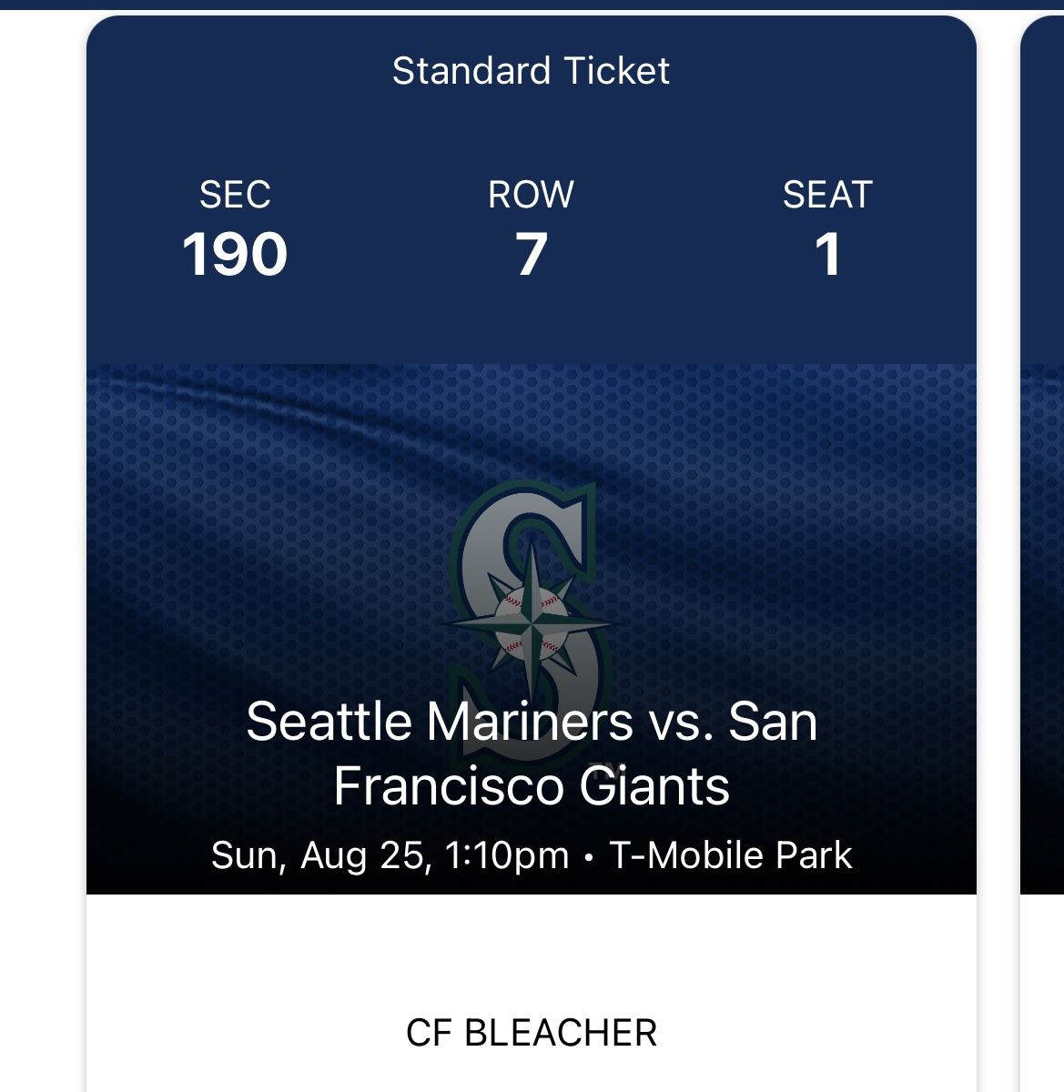Seattle Mariners Vs San Francisco Giants Tickets Today Sunday