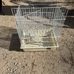 Small White Metal Bird Cage 