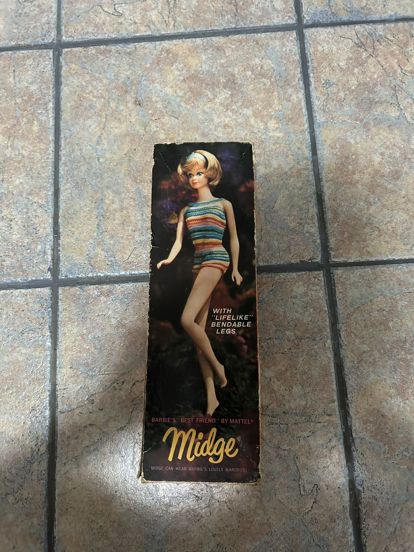 1960s Antique Midge Doll Barbie’s Best Friend And Box