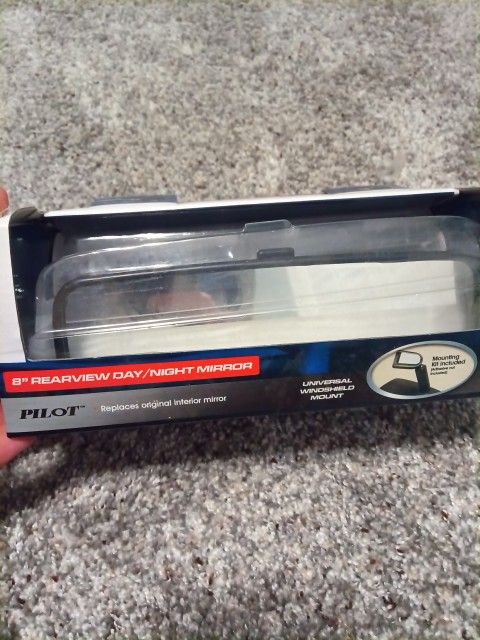 8” Rearview Day/Night Mirror – Universal Windshield Mount (NEW)