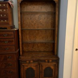 Theodore Alexander Burl Wood Lighted Display Cabinet