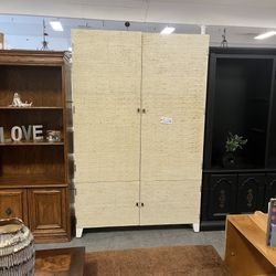 Extra Large White Tan Armoire Or Tv Cabinet (in Store)