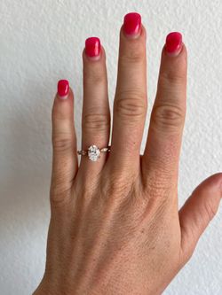 1.3 ct Oval Cut Lab Diamond Engagement Ring