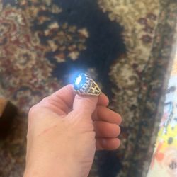 Mark Jacobs Stainless Steel/Gold Plated  Men’s Ring With Cross 