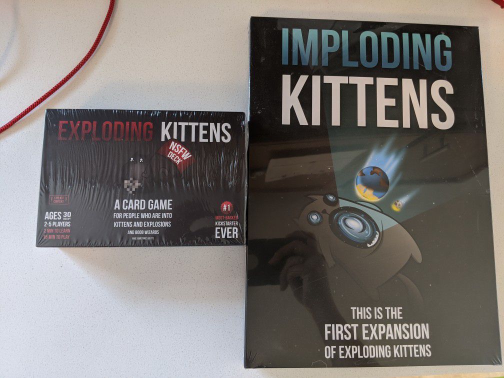 Exploding kittens game with 1st expansion pack