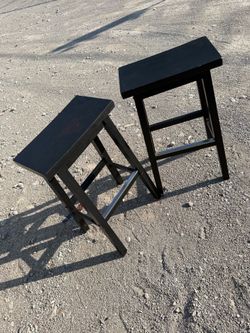 Set of Black Bar Stools