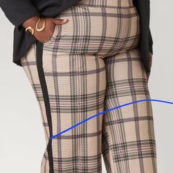 Plaid wide leg pants