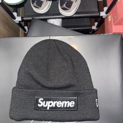 Supreme New Era Box Logo Beanie Black (FW21) for Sale in