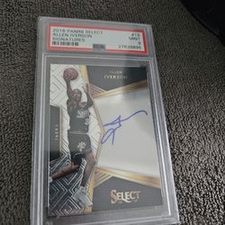 2016 Select Signatures /99 On Card Auto Allen Iverson Psa 9!