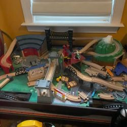 Wooden Table Train Set