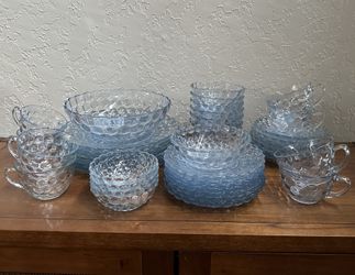 1940’s “Bubble Blue” by Anchor Hocking - 45 Piece Set