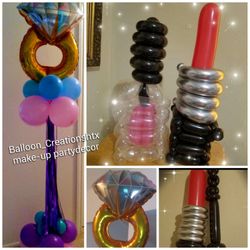Make-up party balloon decor