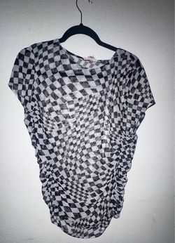 Checkered  off the shoulder top