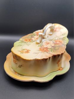 Vintage Victorian R S Prussia Rose Cover Cheese Dish