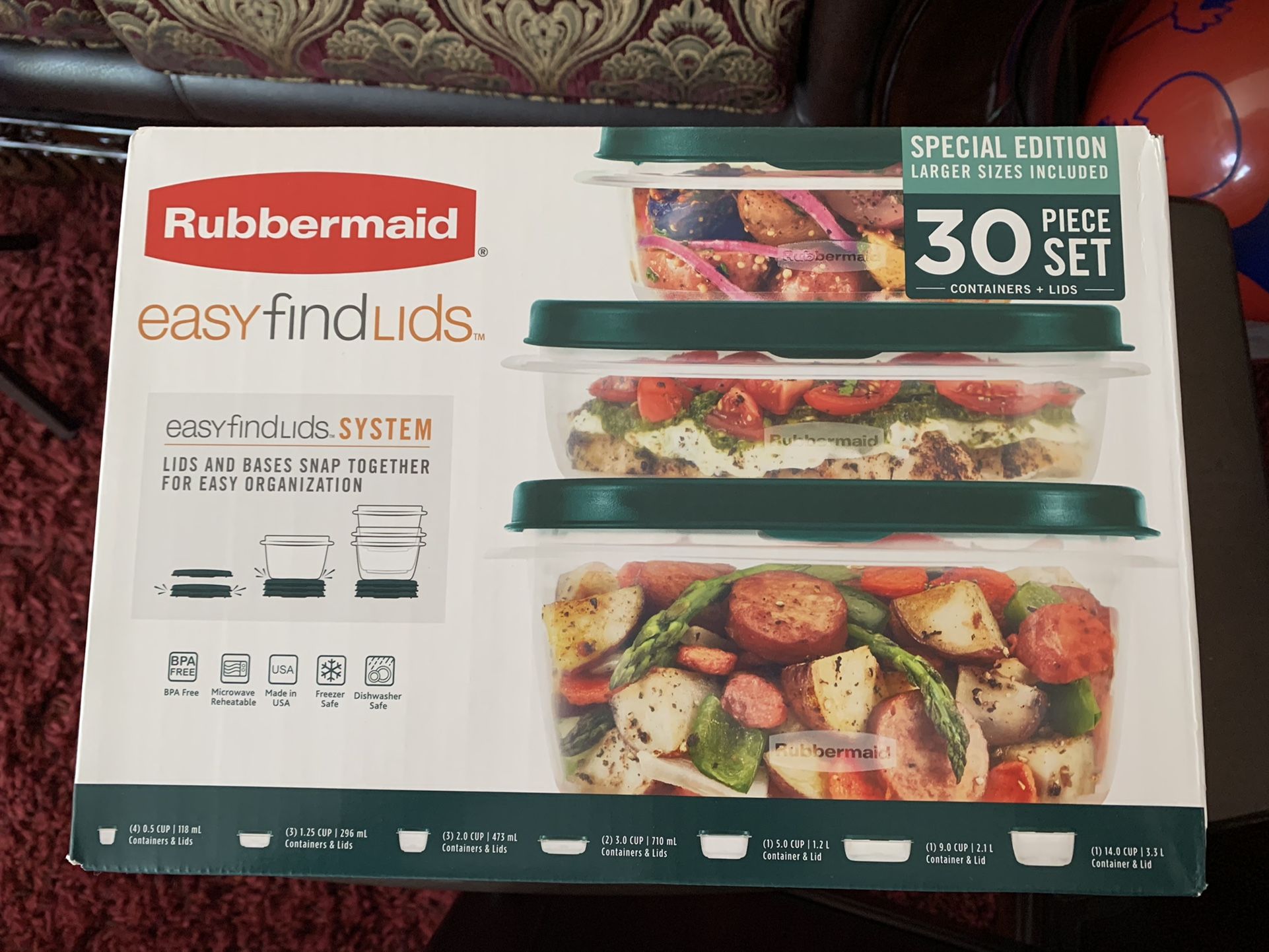 Rubbermaid Storage Containers 30 Piece Set 