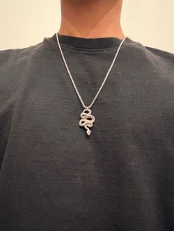 silver snake pendant chain