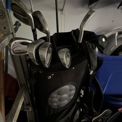 Golf bag and golf clubs