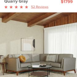 Ceni Corner Sectional Grey