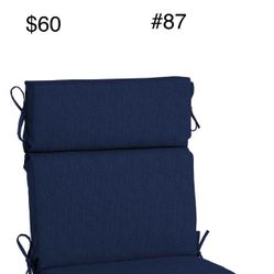 #87: Home Decorators Collection 21.5 x 44 Sunbrella Spectrum Indigo High Back Outdoor Dining Chair Cushion