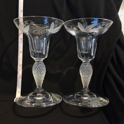 Mikasa Vintage Etched Crystal Candleholders (2)