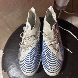 Adidas Soccer Cleats White and Blue