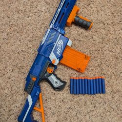 NERF N-Strike Elite Retaliator Blaster Toy, Stock, Grip, Barrel, 12-Clip, 12 Darts