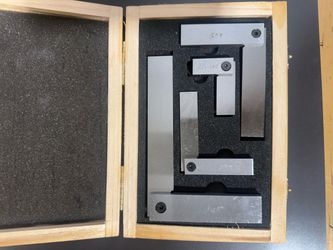 Precision Steel square Set in Wooden Case