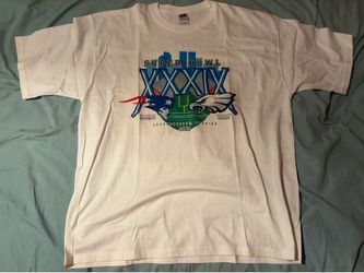 Super Bowl XXXIX (39) New England Patriots vs Philadelphia Eagles NFL White Shirt; Men’s 2XL