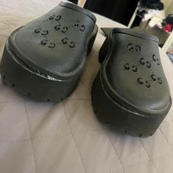 Gucci GG perforated rubber platform clogs/mules Size 8-9