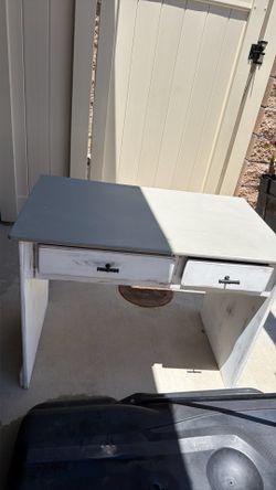 Refinished Farmhouse Style Desk – Hand Sanded & Painted