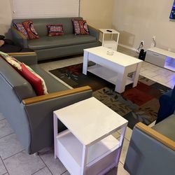 Leather Sofas And Chair 