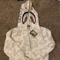 Bape Zip Up Hoodie (White)