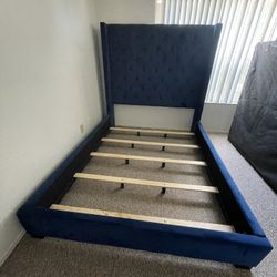 Blue (velvet)  QUEEN Bed frame