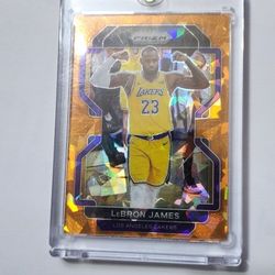 2022 panini LeBron James prize cracked orange ice refractor  no 91