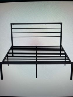 Queen Metal Platform Bed Frame | Headboard Shelf | Great Shape