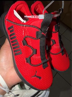 Puma Red and Black Sneakers with Tags