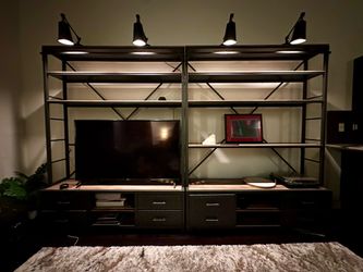 Library Bookshelves w/ Lighting (set of two)