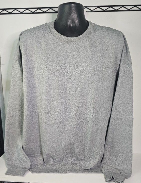Athletic Works Grey Fleece Crew Sweatshirt Mens 2XL (50-52)