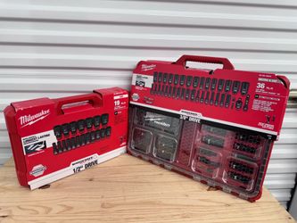 Milwaukee Impact Socket Combo: 1/2" SAE & 3/8" Metric/SAE Sets