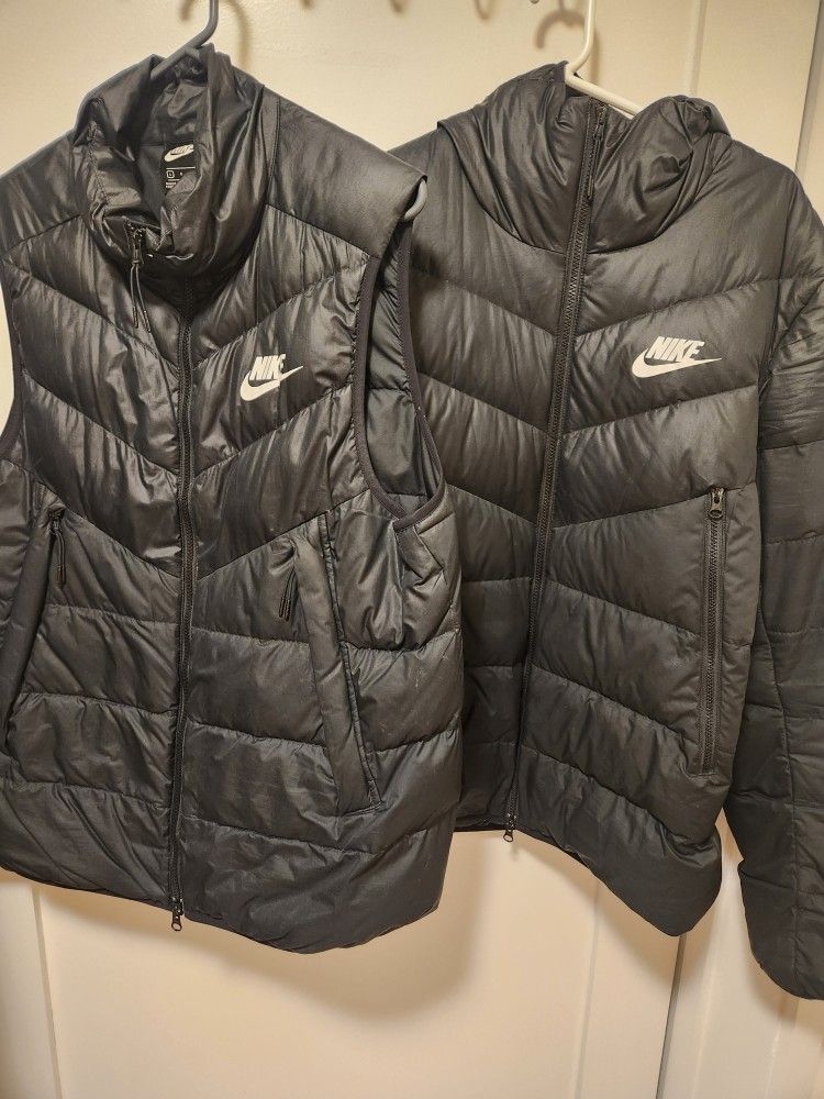 Nike Puffer Jackets and Nike Puffer Vest (Size L)