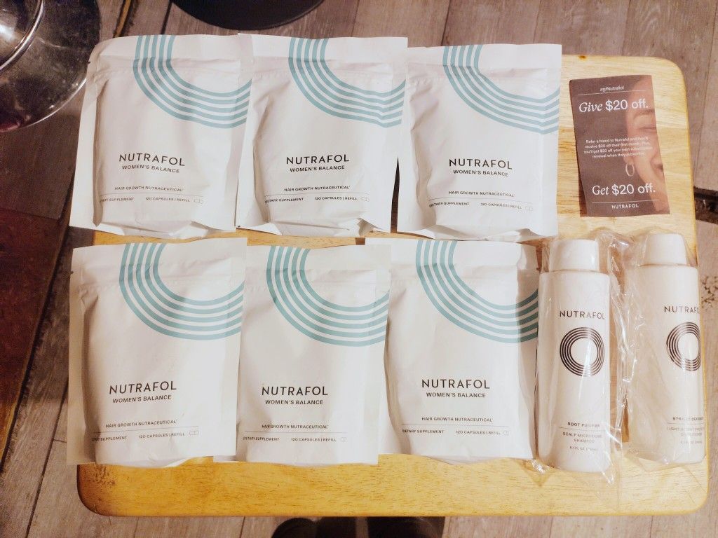 ULTA BEAUTYS- Nutrafol hair regrowth supplement pills & shampoo/ conditioner