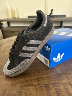 Size 7.5w adidas Samba OG Rhinestone Black Silver (Women's) 