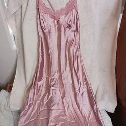 Blush Color Women's Small Silky Long Nightgown Or Nightwear