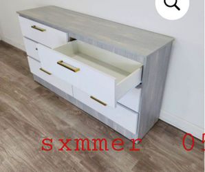 1 Piece Dresser Without Mirror New Available In 5 Different Colors White Dark Brown Gray And  Black  Same Day Delivery 170$ Thumbnail