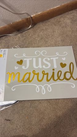 Just Married Car Window Cling/Stickers
