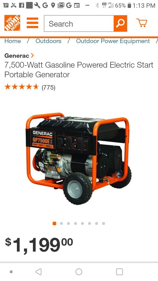 Generac 7500E generator only a couple hours on it save some money