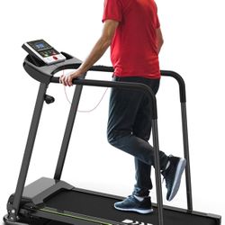 Walking Treadmill with Extended Handrail, Safety Guarantee，LCD Display,Super Stable, Fitness Exercise Machine for Home Exercise 