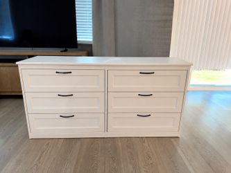 SONGESAND 6-drawer dresser, white, 63 3/8x32 1/4"