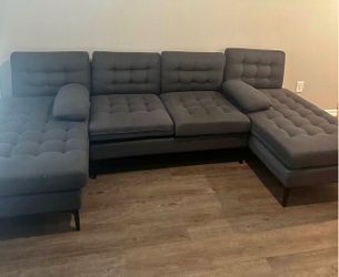 Grey sectional couch