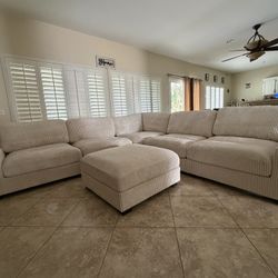 Plush Corduroy Modular Sectional